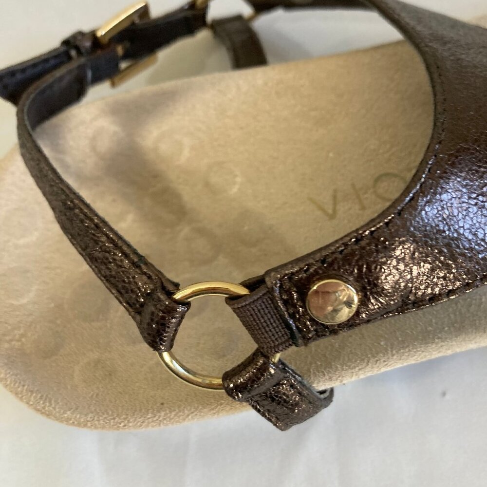 Vionic Kirra Sandals Metallic Bronze Thongs Orthopedic Flats Slingback, size 7.5 - Picture 8 of 11